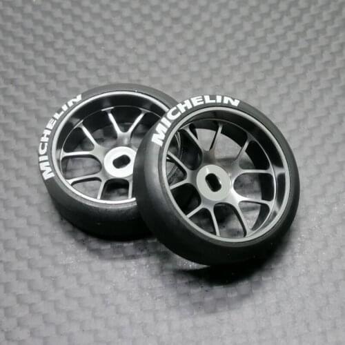 4pcs/lot 2 wide 2 narrow tire Upgrade 1:28 MINI-Q High-precision drift Simulated mosquito car metal wheel POM tire OD 22mm