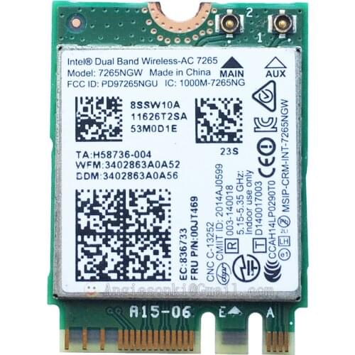 7265NGW Dual Band BT4.0 NGFF 867Mbps 04X6030/00JT469 Wireless-AC 7265 Wifi Card 7265AC for Lenovo E450c E550c Thinkpad X250 T450