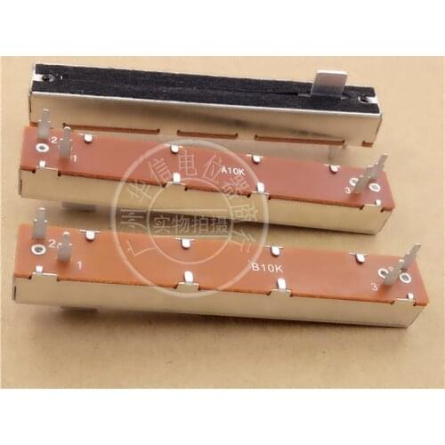 8pcs SL60V A10K B10K B50K Mixer Fader 88mm Slide Potentiometer / Mono Volume Control Fader 10KB 50KB