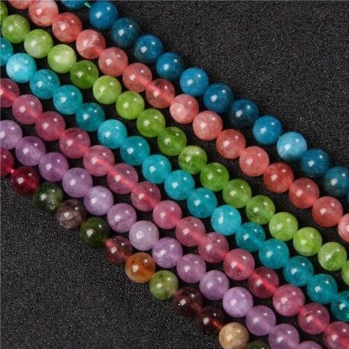 6mm 8mm 10mm Natural Angelite Jades Stone Beads Round Loose Spacer Beads for Jewelry Making DIY Bracelet Necklace 15" Strand