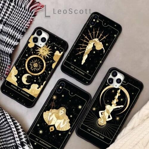 Tarot moon goddess mermaid Phone Case for iPhone 11 12 pro XS MAX 8 7 6 6S Plus X 5S SE 2020 XR Soft silicone