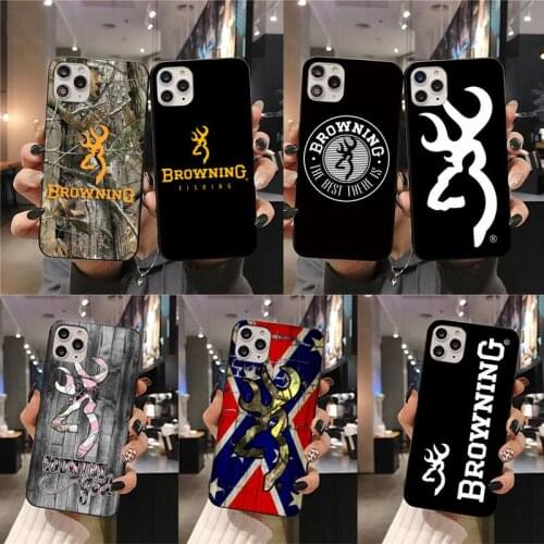 Camo Brownings symbol Phone Case For iphone 12 11 Pro Max Mini XS Max 8 7 6 6S Plus X 5S SE 2020 XR cover