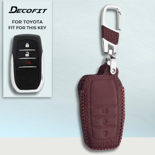 Key Cover for TOYOTA HILUX REVO 3 button Genuine Leather Remote Case Replacement Keychain Keyless Accessories Shell Fob