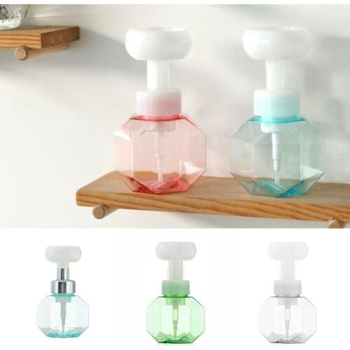 2021 Clear Press Pumps Bubbler Empty Bottle Refillable Shampoo Shower Gel Hand Soap Dispenser 300ml Kitchen Soap Dispensers