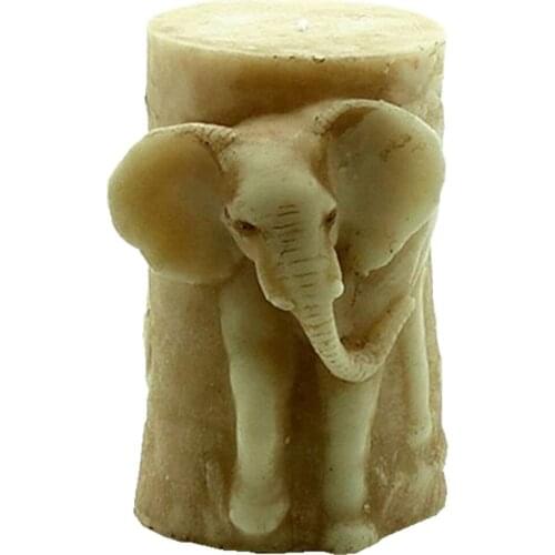 Elephant Design Pillar Candle Mold 3D Silicone Candle Molds Scented Wax Gypsum Molds Decorating Resin Crafts Mould