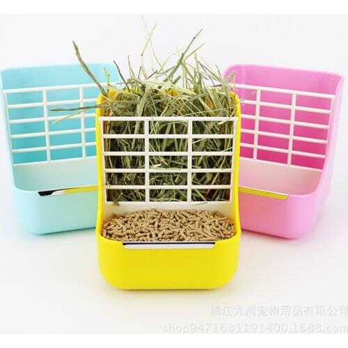 Rabbit Feeder Bowl Guinea Pig Food Box Fixed Feed Trough Trough Dinner Bowl Food Basin Bowl Rack Rabbit Pet Farm Animals