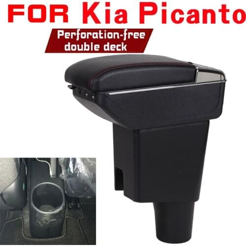 Leather Car Armrest For KIA Picanto Centre Console Storage Box