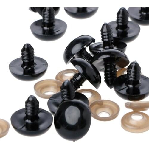 100Pcs/Bag DIY Doll Toy Eyes Black Plastic Safety Eyes Puppets Doll with Washers