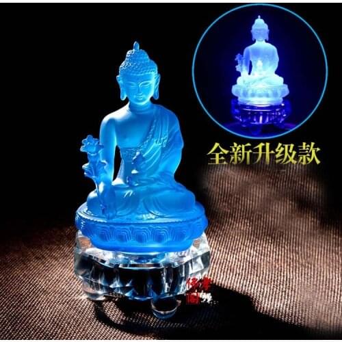 TOP GOOD Buddhist supplies # Buddhism Buddha purple crystal the Medicine Buddha# Bless Safe good luck efficacious Protection