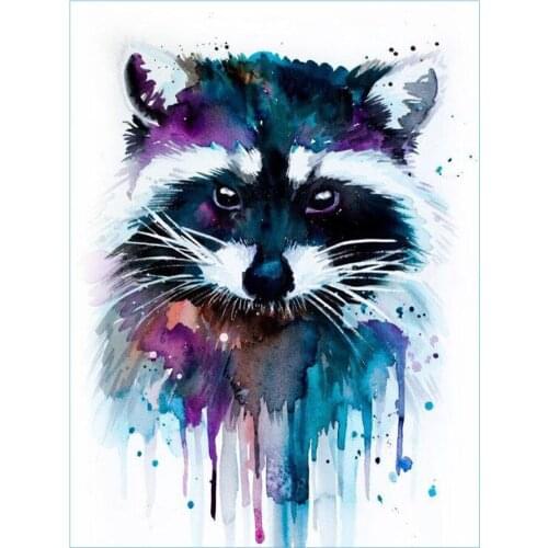 Little Raccoon Fox Orangutan Diamond Painting Animal Round Full Drill DIY Mosaic Embroidery 5D Cross Stitch Gifts