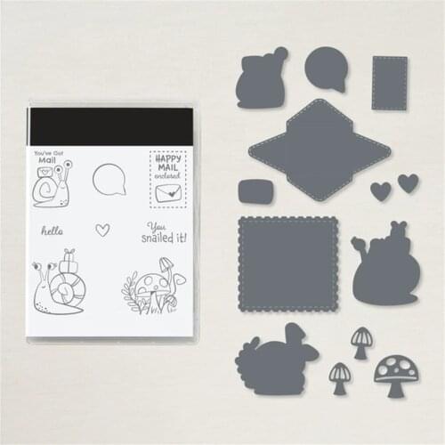 Snails Metal Cutting Dies and Stamps Stencils for Card Making Decorative Embossing Suit Paper Cards Stamp DIY