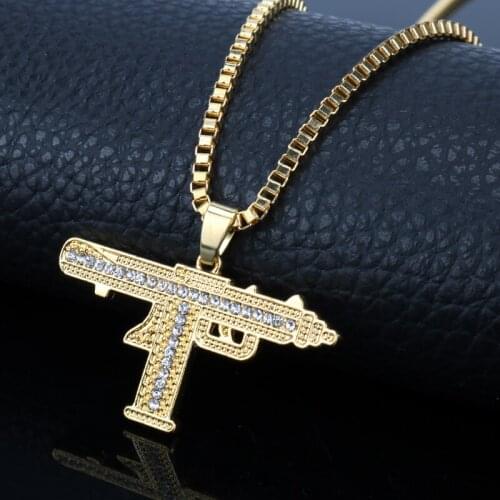 Submachine Gun Model Necklace Charms Pendants Necklaces for Men Women Accessories