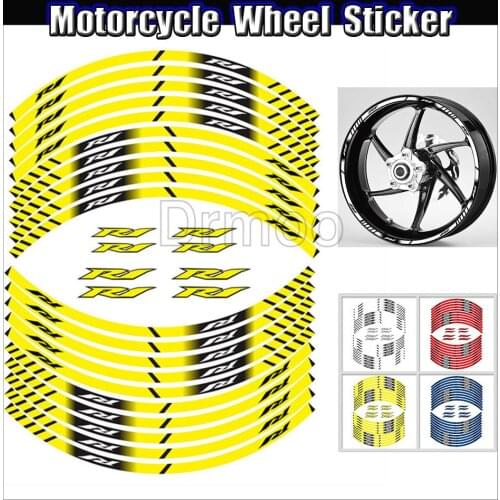 Motorcycle Auto Wheel Sticker Reflective Rim Stripe Tape Motorbike Decal Styling Stickers For Yamaha YZFR1 YZF R1