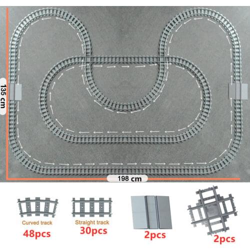 City Train Railway Track Model Sets Trein Flexible Tracks Forked Straight Curved Rails Switch DIY Construction Building Blocks