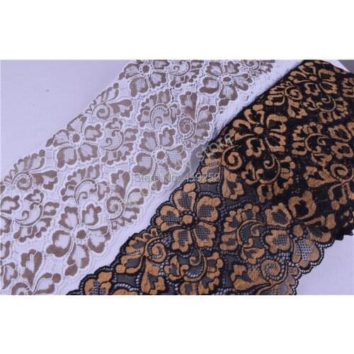26yards NEW~ Beautiful Stretch color flowers Lace 6.6"/17cm Lingerie/Costume.two color