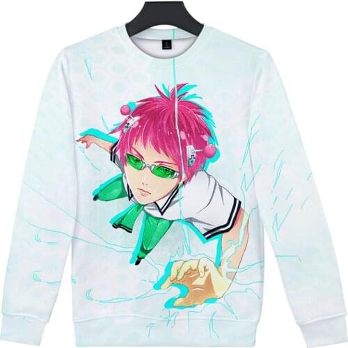 2020 Cartoon Saiki Kusuo New Men/Women Sweatshirt Round Neck Sweatshirt Fashion Trend Style 3D Print Hoodies Sweatshirt tops