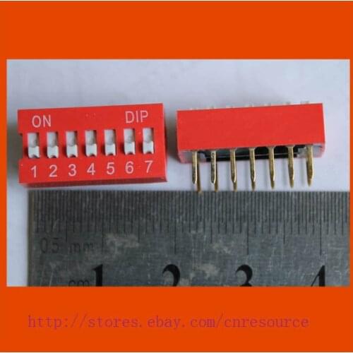 New 5 x 7 Positions DIP Switch Red 7p