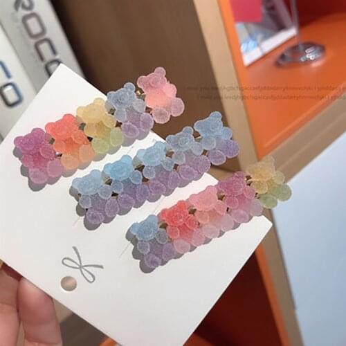 New Arrival Multicolor Rubber Bear Hair Clips for Girls Women Fashion Hair Accessories Cute Animal Hair Pins Barrettes Jewelry