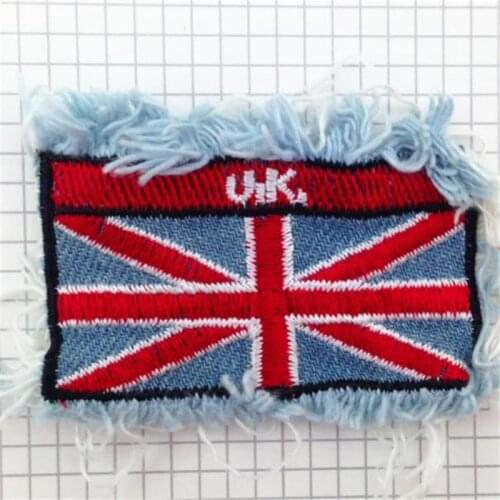 Clothing diy embroidery jeans patch deal with it UK flag biker patches for clothes badges flower stickers fabric free shipping