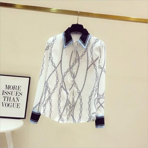 Autumn Designer Elegant womens Shirts Hot Fashion print OL Shirt Top A632