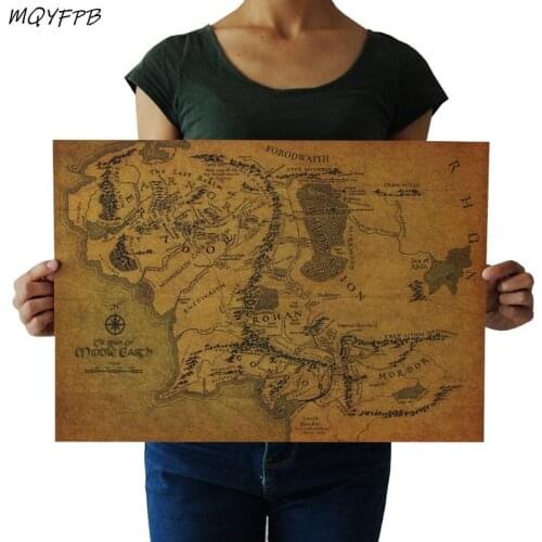 Classic Movie Map Kraft Paper Poster Home Decoration Painting Wall Sticker 50.5x35cm