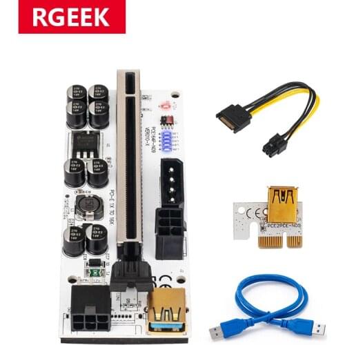 RGEEK 010 PCI-E Riser Card 010S 010X 009S 60CM USB 3.0 Cable PCI Express 1X to 16X Extender PCIe Adapter for GPU Graphics Card