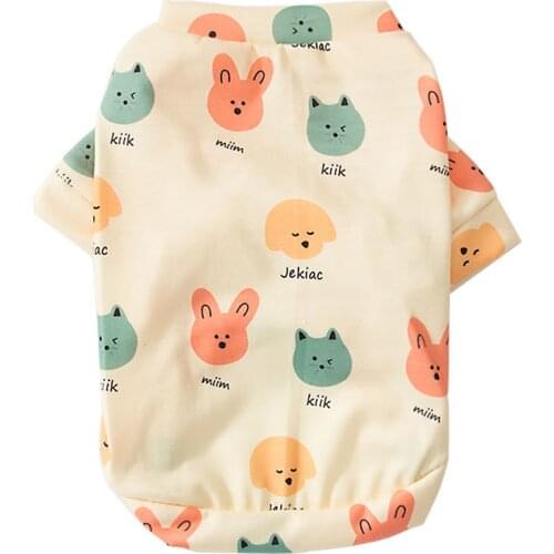 Cartoon Dog T-shirt Spring Cat Puppy Doggie pet Dog Clothes for small dogs Shirt Yorkshire Pomeranian Poodle Bichon Pet Clothing