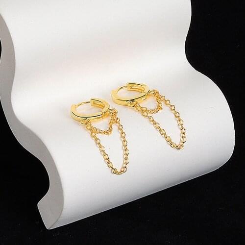 Europe And the United States Ear Chain Earrings Circle Women Contracted Temperament Punk Style Geometric Circles