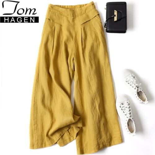 Женские льняные брюки Том Хаген China At AliExpress