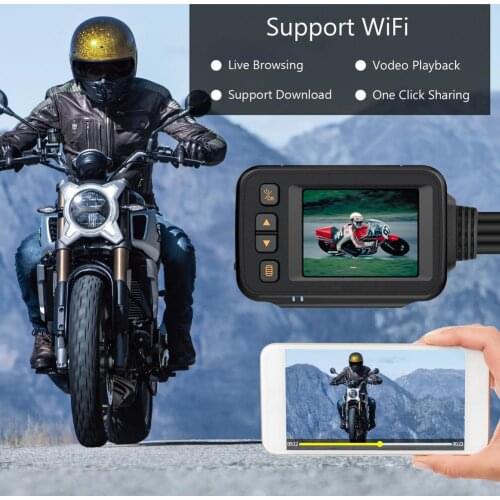 720p Motorcycle Front Rear Dash Cam Video Recorder Waterproof Night Vision Dual Lens Wide Angle For Motorbike Camera DVR Monitor