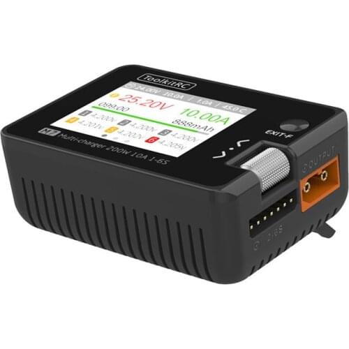 ToolkitRC M7 200W 10A DC Balance Charger Discharger for 1-6S Lipo Battery With Voltage Servo Checker ESC Receiver Signal Tester