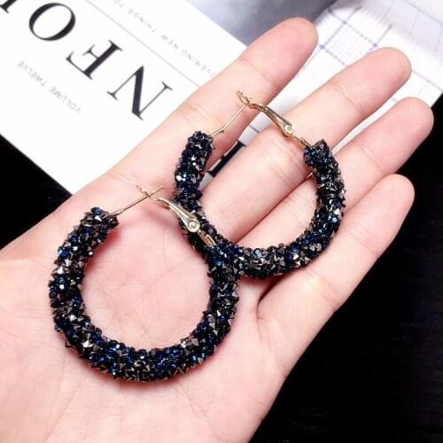 Vintage Korean Big Earrings for Women Female Fashion Crystal Drop Dangle Earring Gold Geometric Earings Jewelry 2019