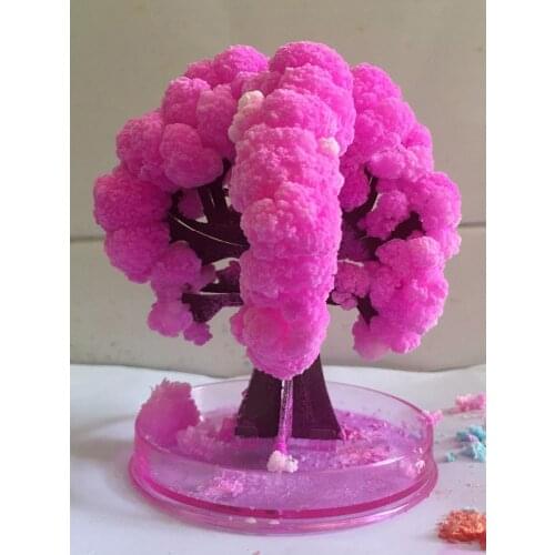 2PCS/LOT iWish 10x8cm Magic Growing Tree Amazing Grow Paper Sakura Crystal Trees Japan Desktop Cherry Blossom Toys For Children