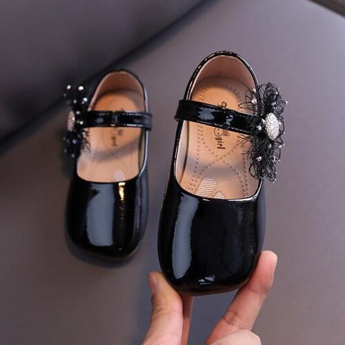 2020 Autumn Kids Shoes For Girl Princess Party Fashion Flowers Leather Shoes Children Wedding Shoes 3 4 5 6 7 8 9 10 11 12 Years