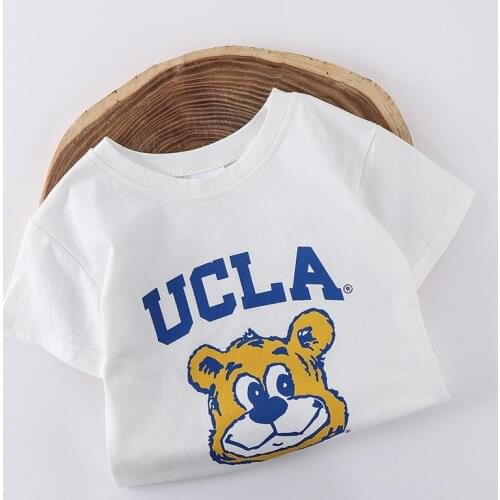 2021 Summer New Arrivals Baby Boys and Girls Cotton Cartoon Bear T Shirt Baby Clothes Kids Short Sleeve Casual Top Tees 2-7Y