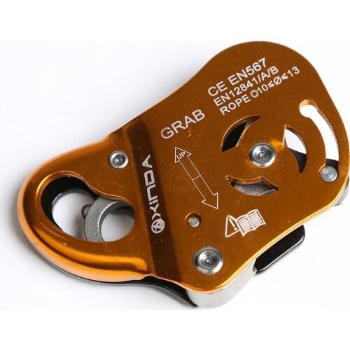 Safety Rock Tree Climbing Gear Aluminum Rope Grab Self Locking for 10-13mm Rope