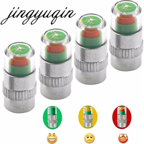 Jingyuqin 4pcs In 1 Set general Car Auto 2.4bar Tire Pressure Monitor Valve Stem Caps Sensor 3 Colors Indicator Eye Alert