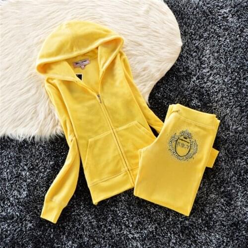 Juicy Lovers Brand Fashion Slim Women Sporting Suits Outdoor Velvet Long Sleeve Womens Tracksuits Hooded Collar Sportswear suit