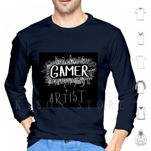 Gamer Artist Hoodies Long Sleeve Gamer Artist Graphic Creative Gaming Game Doodle