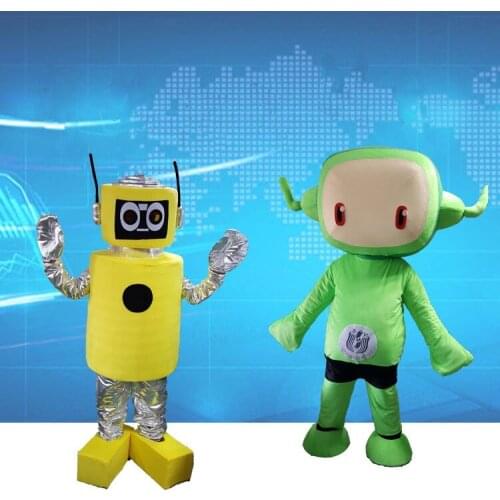 Robot Mascot Costume Robot Appearance Adult Size Lovely Cartoon Appearance Christmas Halloween Cosplay Party Suit Funny Mascots