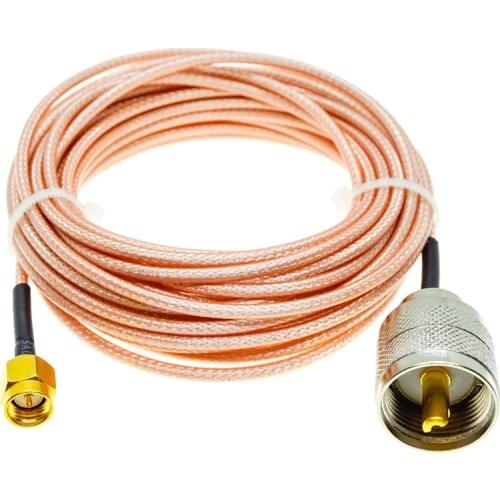 RG316 SMA Male to UHF PL259 Male PL-259 50-Ohm Lot RF Extension Cable Jumper Pigtail