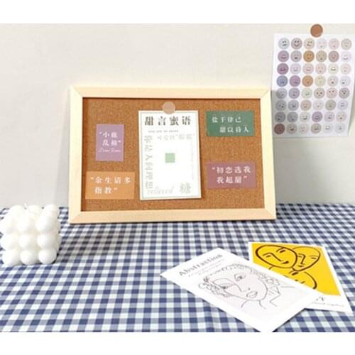 Kawaii Soft Wooden Letter Message Board Decorative Postcard Photo Wall Cork Board Memo Paper Background Board