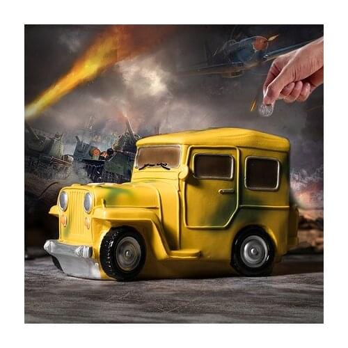 High Capacity Cool Military Piggy Bank Car Paper money Boxes Saving container Cartoon childrens day creativity gift for Kids