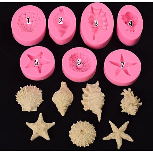 Marine Series Pearl Conch Starfish Sea Shell Molds Fondant Mold Cake Decorating Tools Chocolate Sugar Cookies Gumpaste Cake Mold