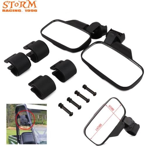 Motorcycle 1.75" 2" Clamp Mount Rearview Mirror For Polaris Yamaha John Deere Bob Cat UTV Ranger RZR Gator XUV HPX RSX Roll Cage