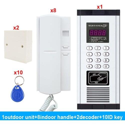 New Item Press Direct dialing non-visual building intercom system,ID card&Password Unlocking multi-apartments audio door phone