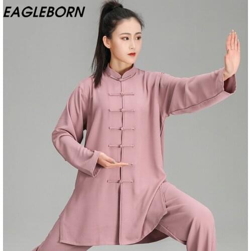 New Women White Taiji Sets Clothing Tang Suit Kung Fu Uniform Martial Arts Tai Chi Suits Garment Martial Arts Chinoiserie Show
