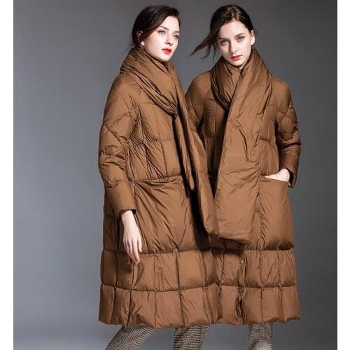 Oversize A Down jacket female 2019 winter Jacket women down jackets long parka white duck down Womens fashion outerwear coat