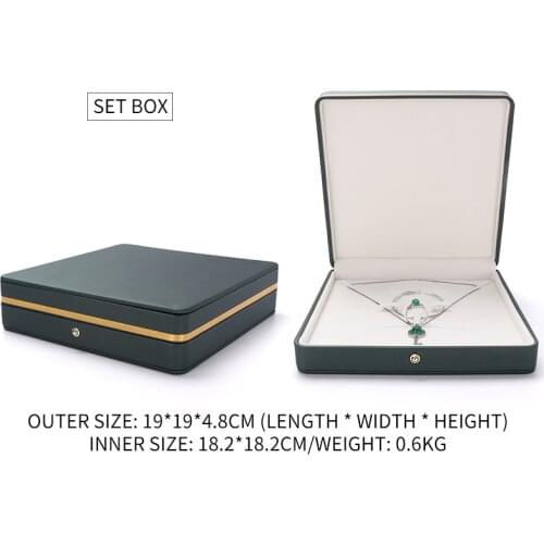 Luxury Female Green Jewelry Set Packaging Box Earring Necklace Ring Bracelet Storage Showcase Jewellery Organizer For Lover Gift