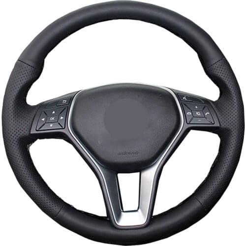Hand Sewing Car Steering Wheel Cover Wrap Leather Suede For Mercedes Benz A-Class 2013-2015 B-Class 2011-2014 CLA-Class B180